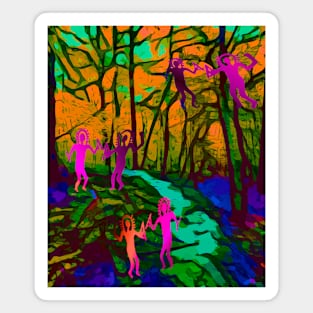 Playful Pink Forest Imps Magnet